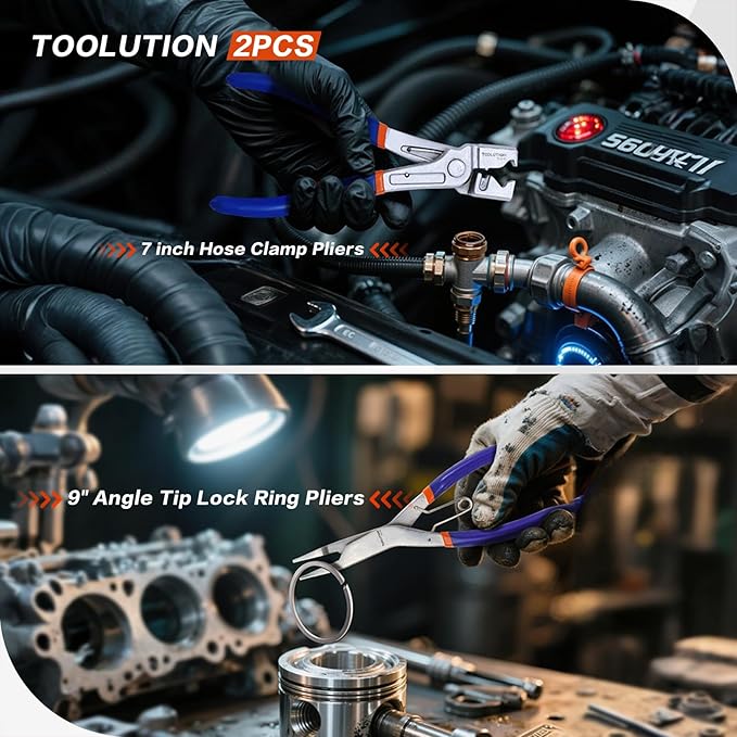 5pcs Electrical Disconnect Plier Set - Fuel Line,Hose Clamp Pliers, Electric Connector Removal Tool for Automotive Repair