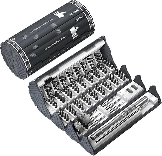 128 in 1 Precision Screwdriver Set, Professional Magnetic Repair Tool Kit with 122 Bits for Computer, PC, iPhone, Laptop, Game Console, Watch, Xbox, PS5, MacBook, Ring Doorbell