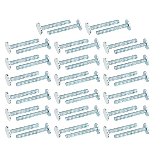 PATIKIL 1/4"-20 t Track Bolts, 40 Pack 2 Inch T-Slot Bolts Kayak Rail Bolt Accessories for Universal t Track Woodworking Jigs and Fixtures, Silver