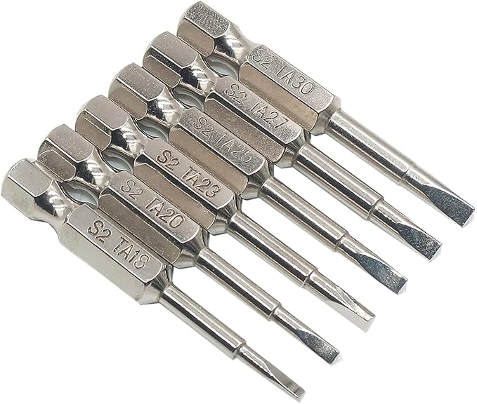 Triangle Screwdriver Bit Set, Screw Head, 2 Inch Length, 1/4??Hex Shank, S2 Alloy Steel竊똌agnetic Head Bits Set竊똏ack of TA18, TA20, TA23, TA25, TA27, TA30 (6 Pcs)