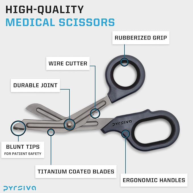 Trauma Shears ??7.5" Titanium-Coated Stainless Steel Bandage Scissors for Nurses, EMTs & Doctors | Professional Medical Shears for First Responders & Wound Care