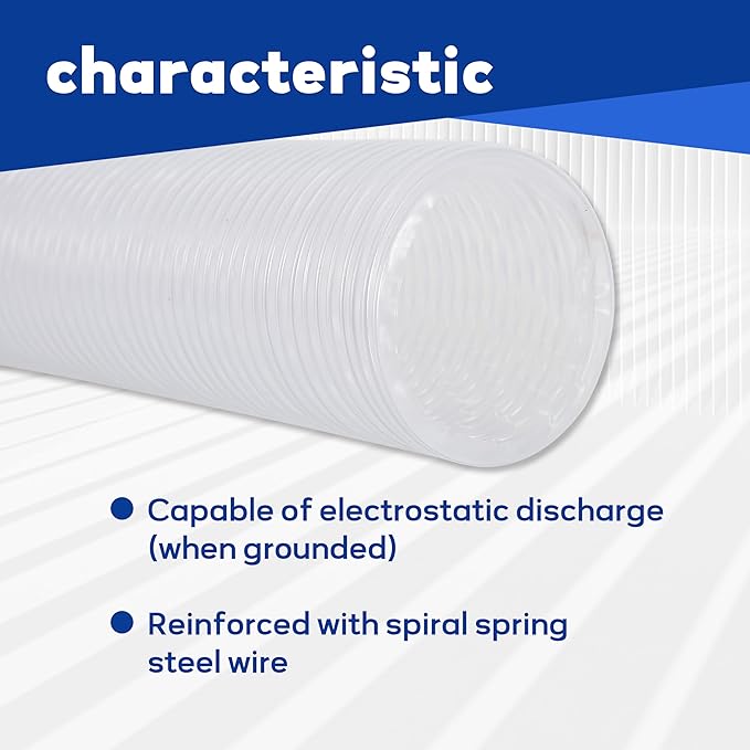 4"x 10' PVC Dust Collection Hose with 304 Stainless Steel Hose Clamps, for Table Saw, Band Saw, Planer, Woodworking and Wood Shop Dust Collection System