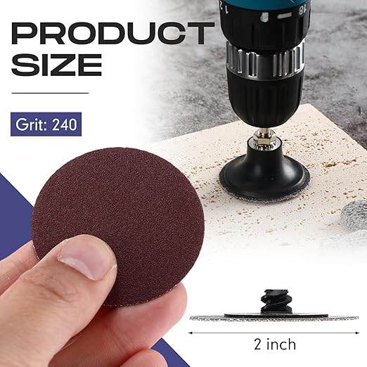 Newwiee 150 Pieces 2 Inch Sanding Discs 240 Grit Roll Lock Discs Die Grinder Sanding Disc for Surface Prep Strip Grind Polish Finish Burr Rust Paint Removal Red