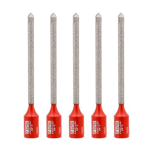 DT-DIATOOL Diamond Mortar Raking Bit - Tuck Pointing Bit with Carbide Tipped for Granite Marble Concrete Masonry Stone Removals Vacuum Brazed Bit 5/8-11 Thread(8 * 121mm)*5