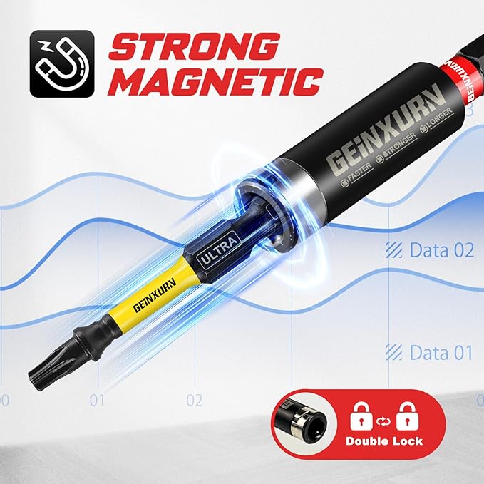 Impact Torx Screwdriver Bits Set,26Pcs 1??2?쒶agnetic T20 S2 Steel Star Driver Bits and 1Pc Bit Holder with Color Coded Base