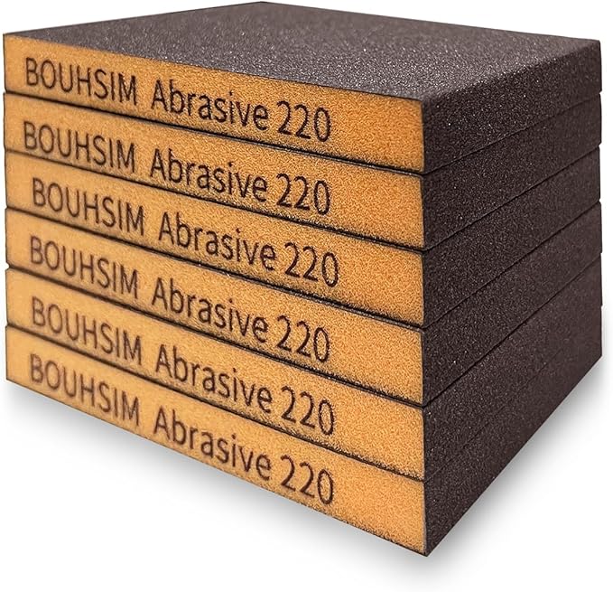 Sanding Sponge,Washable and Reusable Handmade Sandpaper Block竊똙ersatile Sanding Blocks for Wood, Drywall & Metal竊똕andpaper Blocks Pads Perfect for Smooth finishes (6 Pack 220 grit)