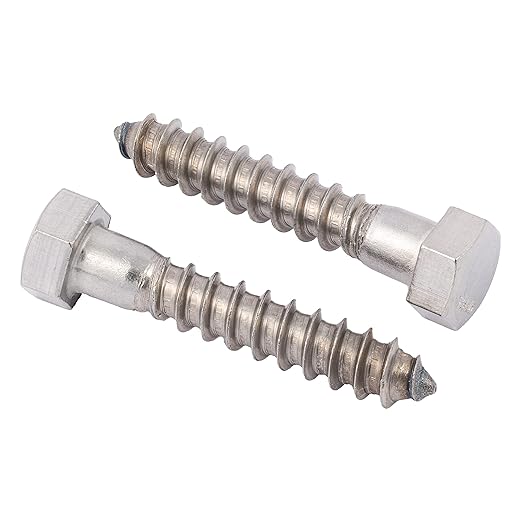 3/8 x 2-1/2 Stainless Lag Bolt (25-Pack) 18-8 Stainless Steel, Heavy Duty Hex Wood Lag Screw, ASME B18.2.1 Commercial/Industrial Grade by Makers Bolt