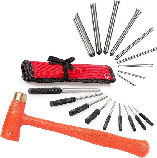 Roll Pin Punch Set & 1.5 lb Dead Blow Hammer, Great for Gunsmiths, Gun Building, Handymen & Watchmakers, Use to Remove Pins on Cars & Boats
