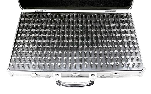 Accusize Industrial Tools 0.251''-0.500'', 250 Pc Steel Plug Pin Gage Set, Minus, Class Zz, with Reliable Strong Aluminum Case, M2(-) a