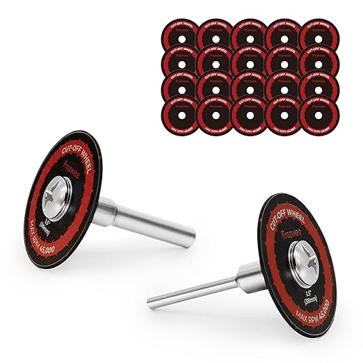 20 Pack 1.5" Cut Off Wheels with 2 Shank(1/4" Mandrel+1/8" Mandrel),Fiberglass Reinforced Rotary Tool Cutting Disc Set