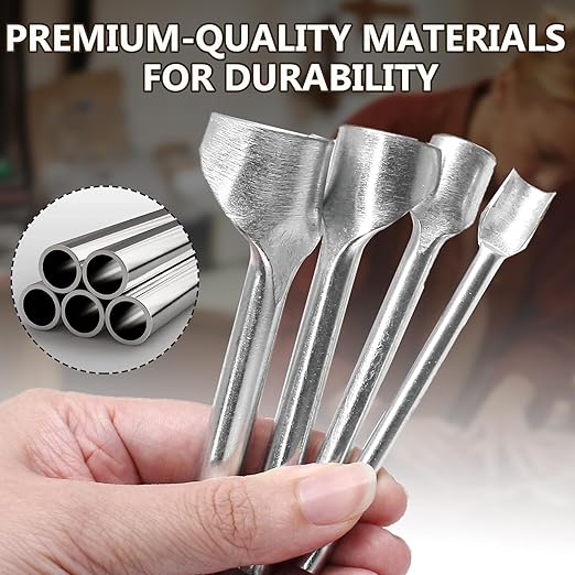 Murtenze 7 Pieces Leather Craft Tools, Half-Round Punch Cutter Punch Strap Belt, Wallet Bag DIY Handwork for Crafting/DIY Enthusiasts