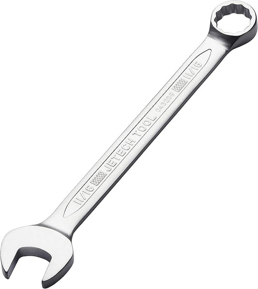 Jetech 11/16 Inch Combination Wrench, Industrial Grade Spanner with 12-Point 15-Degree Offset Chrome Vanadium Steel Forged Heat-Treated, SAE