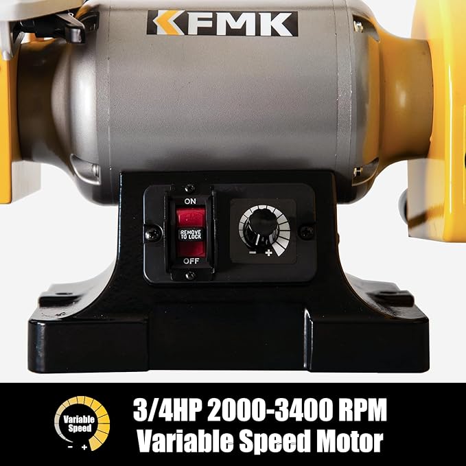Variable Speed 1" x 30" Belt & 6" Disc Sander Combo, 3/4 HP Direct-Drive Motor, 2000??400 RPM Disc / 1909??248 SFPM Belt, Adjustable Work Tables & Miter Gauge, Benchtop Sander for Wood & Metal