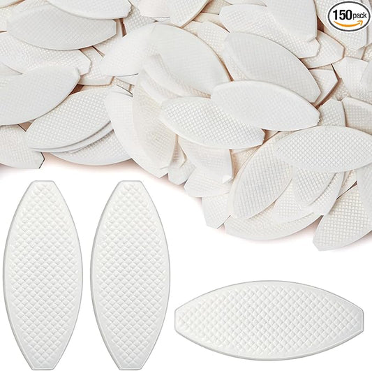 150 Pcs Biscuit Joiner Tool PVC Biscuits Plastic Self Clamping and Gripping Plates for Woodworking Composite Deck Fixed Door Frame Furniture Framing (Checked)
