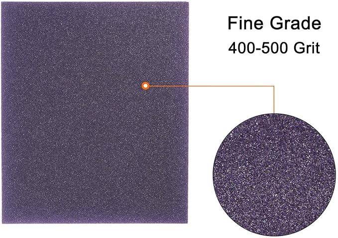 HARFINGTON 16pcs Fine Sanding Sponge Blocks 400-500 Grit Foam Sanding Block Pad for Polishing Kitchen Metal Wood Drywall, 120x100x12mm, Purple