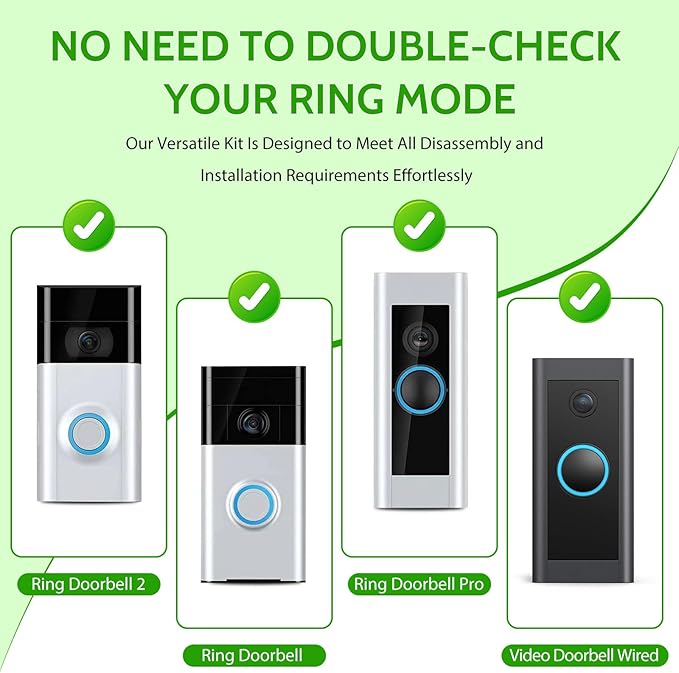 Ring Doorbell Screwdriver for ALL Models Ring Video Doorbell 4-in-1 Doorbell Maintenance Kit Green