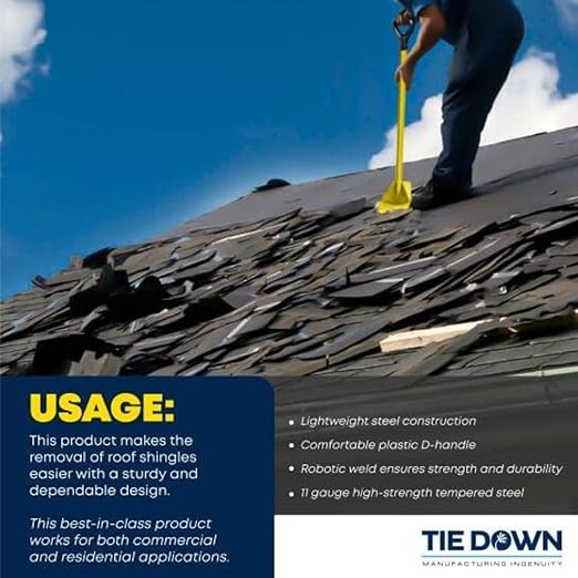 Tie Down 13882 El Burro Shingle Shovel, Stripper, Roof Tear Off and Nail Removal Tool