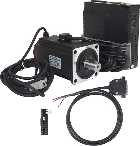 with Brake 1000W AC Servo Motor Kit, CNC 220V 5.5A 3000rpm L3000 17-bit Encoder RS485 Servo Motor Driver Controller Kit for CNC Engraver Milling Machine/Robot