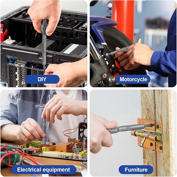 Screwdriver Set, Bsntek 24 in 1 Magnetic Screwdriver Set, Detachable T Handle Ratchet Screwdriver, Mini Precision Tool Kit for PC Furniture Watch Bicycle DIY