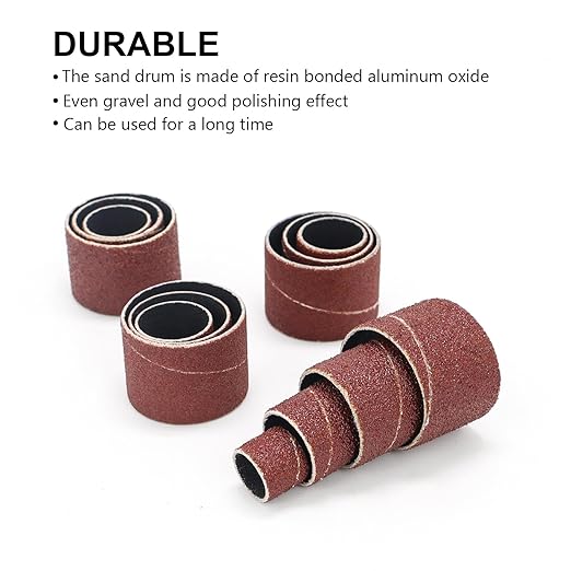 1”Long Sanding Drums and Sleeves Set with 1/4”Shank for Drill or Drill Press, Sanding Drum Kit,for Sanding Smoothing Shaping Polishing Groove Fiberglass Wood Metals,80,120 Grit-20pack