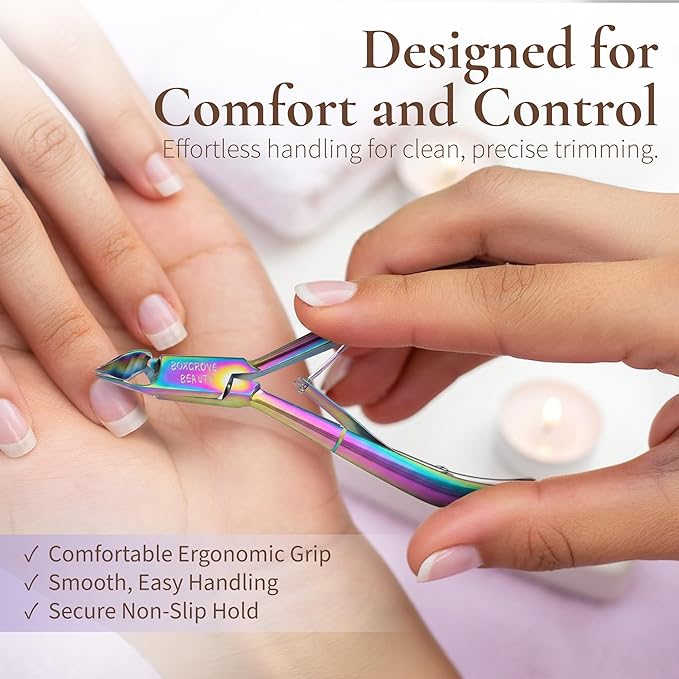 Professional Cuticle Cutter & Pusher Trimmer Manicure Tools with Double Spring ??Perfect Nail Care Tool for Manicure & Pedicure Beauty at Home/Spa/Saloon
