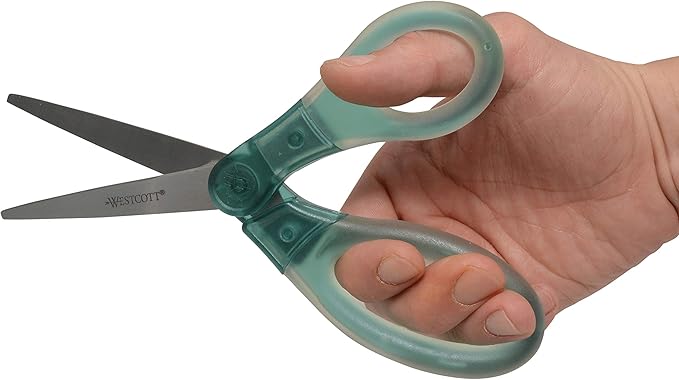 Westcott 8" Gel-Grip Multipurpose Scissors for Office and Home, Green