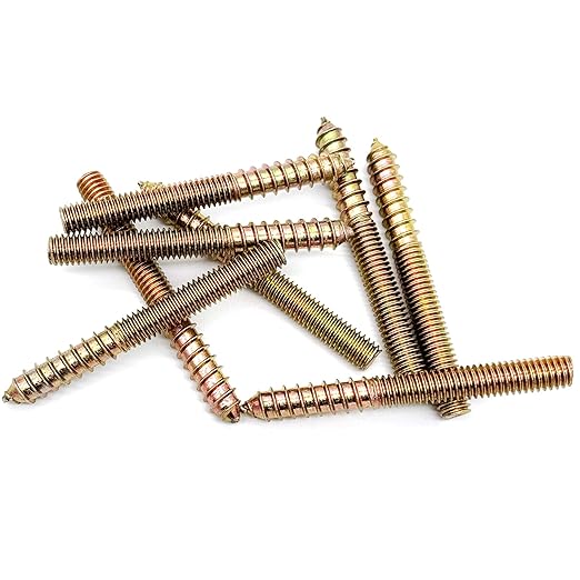 8 Pack 3/8-16 x 3-1/2 Inch Hanger Bolts 3/8-16" Double Headed Bolts 3/8 Wood Dowel Screw Self-Tapping Screw Hanger Bolts for Furniture Screws Threaded Rods Bolt 88.9mm Length