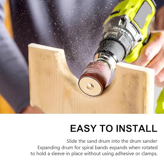 1”Long Sanding Drums and Sleeves Set with 1/4”Shank for Drill or Drill Press, Sanding Drum Kit,for Sanding Smoothing Shaping Polishing Groove Fiberglass Wood Metals,80,120 Grit-20pack