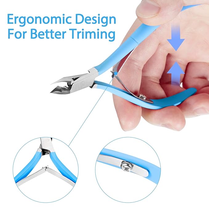 Mudder 3 Packs Cuticle Nippers Cuticle Cutter Stainless Steel Professional Nail Cuticle Trimmer Pointed Blade Cuticle Remover Scissors Pedicure Manicure Tool for Fingernails and Toenails (Blue)
