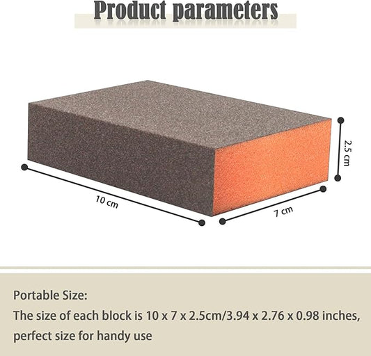 Sanding Sponge, 60-320 Grit Assortment Sanding Block, Wet and Dry Dual-use Sander Sponges for Drywall Metal, Sandpaper Sponge for Wood, Washable and Reusable