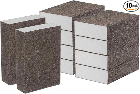 HARFINGTON 10pcs Fine Sanding Sponge Blocks 320-400 Grit Foam Sanding Block for Polishing Kitchen Metal Wood Drywall, 100x70x25mm