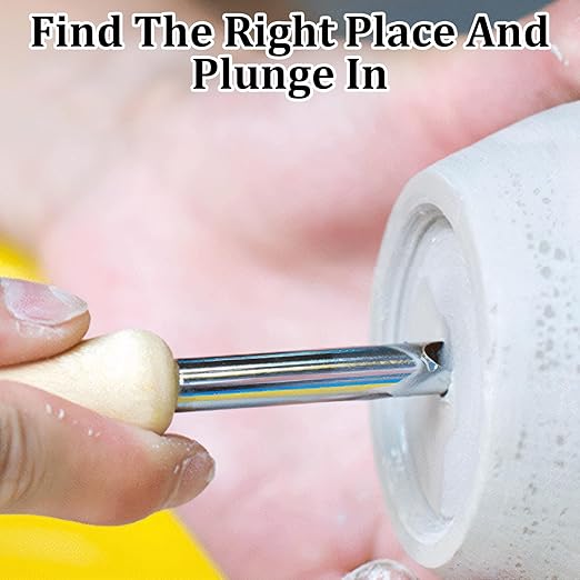 4 Pieces Straw Hole Puncher for Plastic Lids, Two Sizes Straw Puncher for Plastic Lids Lemonade, Round Clay Punch for Lemon Water and Milk Tea Lids