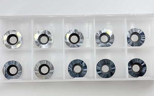 R12 Carbide Inserts - 12mm Tungsten Indexable Cutter Blades for Woodturning, 10pcs + 5 Screws, Universal Fit for Mini/Pro Lathe Tools, Wood Finishers & Hollowers