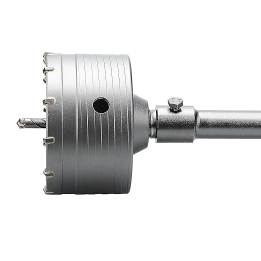 4-1/8 inch / 105mm Concrete Hole Saw with SDS Plus Shank Connecting Rod, 6.3mm Tungsten Carbide Tip for Concrete, Cement, Brick Wall