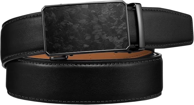 Zitahli Belt Men, Ratchet Belt Dress with 1 3/8" Premium Leather,Slide Belt with Easier Adjustable Automatic Buckle