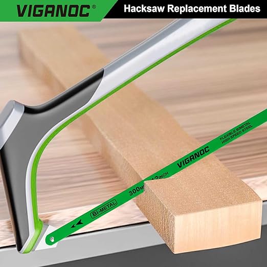 12" Hacksaw Replacement Blades, Bi-Metal High Speed Steel Hack Saw Blades - 18TPI HSS Saw Blades, 2 Pack