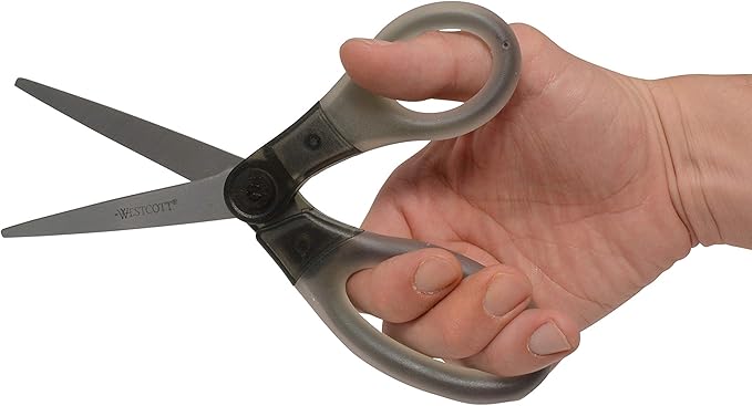 Westcott 8" Gel-Grip Multipurpose Scissors for Office and Home, Gray