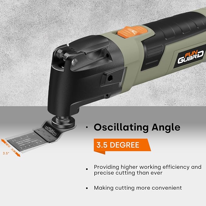 Oscillating Tool 300W, 6 Variable Speeds 22000 OPM Electric Corded Multi-tool with 3.5째Oscillation Angle, Quick Change Blade System,30pcs Accessories for Cutting, Sanding, Grinding, Scraping
