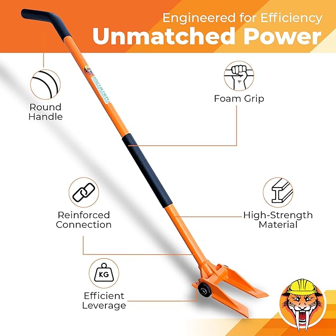 Gutster 60??Demolition Pry Bar & Crowbar ??Round Handle Wrecking Bar for Ceiling & Wall Demo ??Heavy Duty Nail Puller Tool for Contractors, Firefighters & Home Renovations