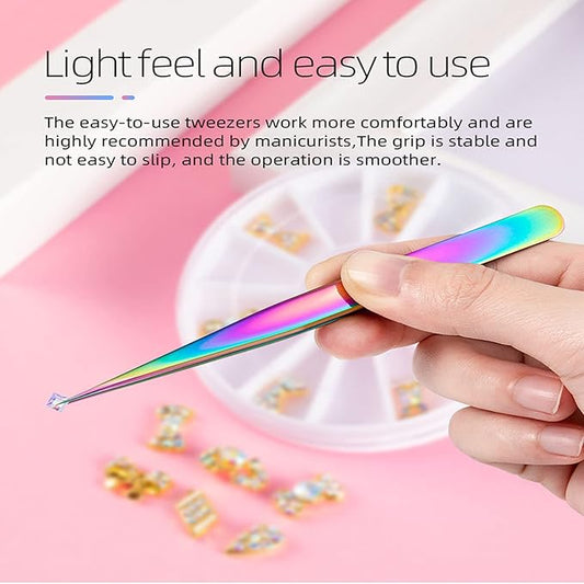 Tweezers Set, Diamond painting tools,Eyelash Extension Tweezer,Anti-Static Stainless Steel Curved of Tweezers for Diamond painting, Electronics, Laboratory Work, Jewelry-Making, Craft, Soldering
