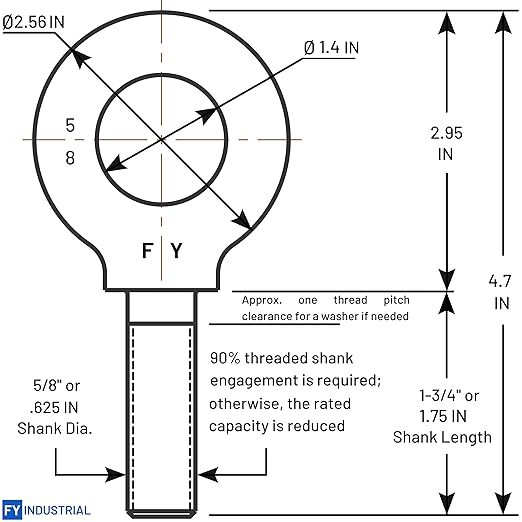 Lifting Shoulder Eye Bolt 5/8"-11 X 1-3/4"