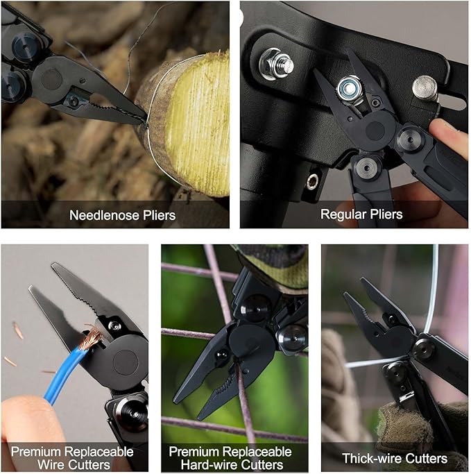 NEXTORCH MT10 16-in-1 Multi-Tool, Stainless Steel Multitool Pliers with 50Cr15MoV Pocket Knife, Huge Scissors, EDC Multitool Utility Tool for Camping Outdoor Activities