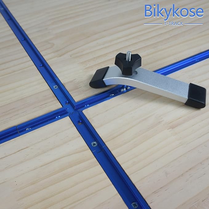 2 Pack 36" T Track for Woodworking, Aluminum Alloy Woodworking Tools Kit Double Cut Profile Universal T-Tracks with Predrilled Mounting Holes,Anodized Blue