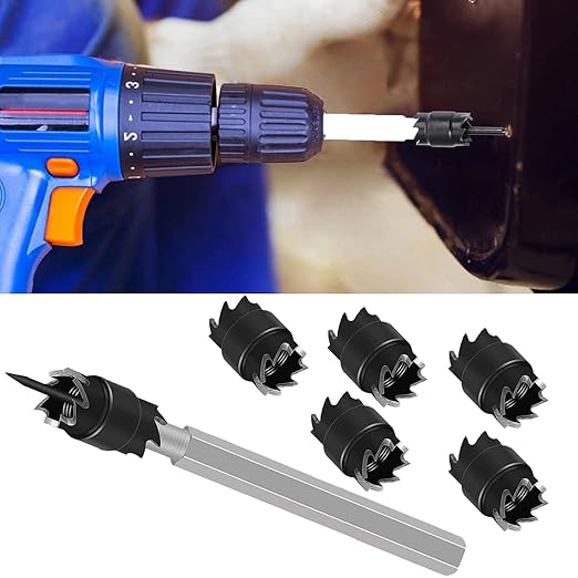 Spot Weld Cutter Set Double Sided,3/8" HSS Spot Weld Cutter Remover Drill Bits Hex Sheet Metal Hole Cutter Remover Kit for Power Drill Spot Welding, by NAKAO (13 Pcs)