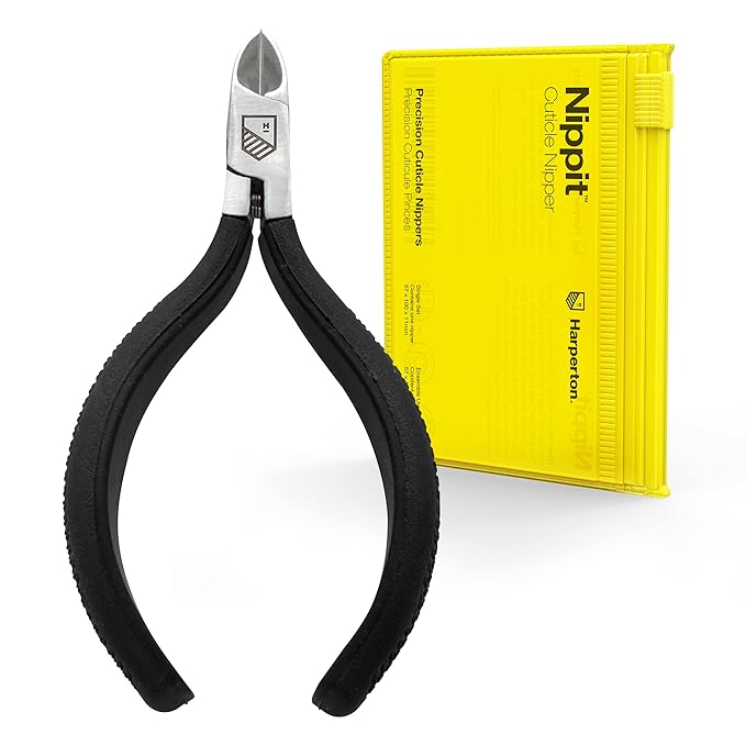 Harperton Cuticle Trimmer - Full Jaw Nipper and Trimmer, Non-Slip Cuticle Nipper Stainless Steel Cutter Fingernails and Toenails