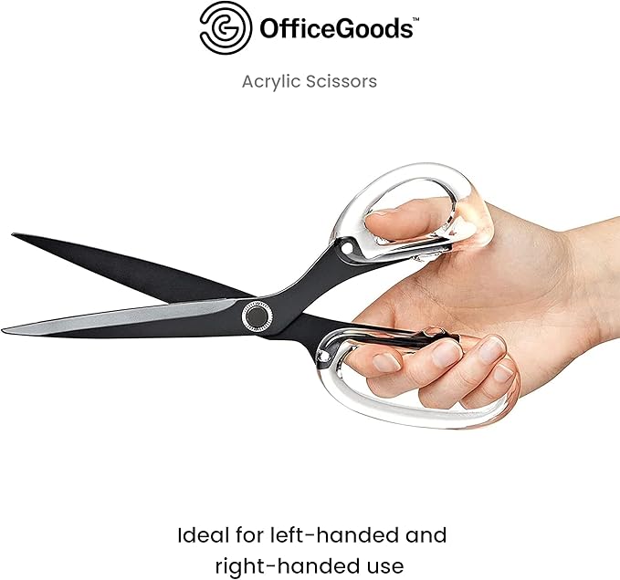 OfficeGoods 9??Stainless Steel Acrylic Scissors for Office and Home - Aesthetic and Sharp All Purpose Scissors, Perfect for Sewing, Arts and Crafts - Matte Black