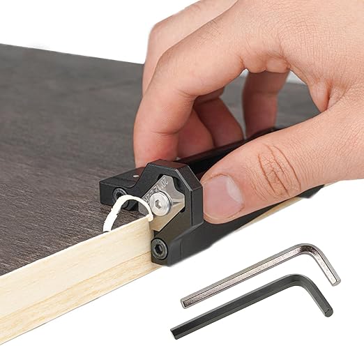 Edge Banding Trimmer - Chamfer Plane, Handle Manual Planer Woodworking Blade Corner Planer Quick Chamfer Burr Scraper Tool for Deburring Sealing (R1)
