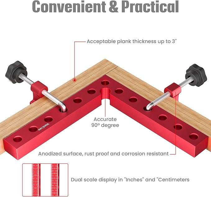 90 Degree Positioning Squares Right Angle Clamps, Clamping Squares for Woodworking Cabinet Clamp Corner Clamps Aluminum Alloy L Type Carpenter Tool for Cabinets, Picture Frame 7.1inch
