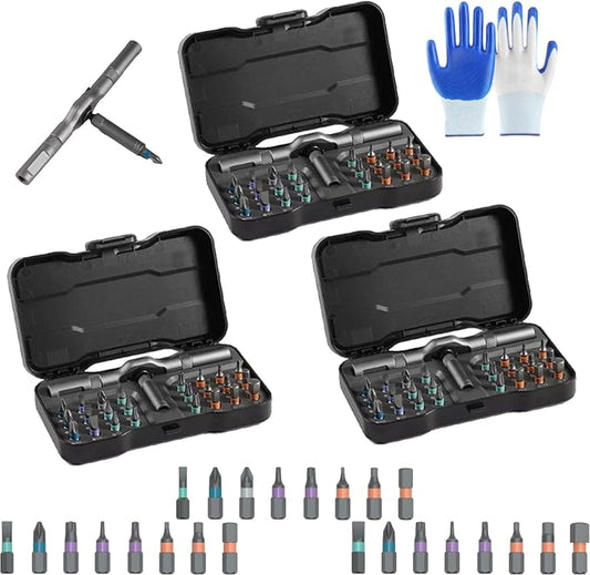 Multi tool Set, 24 In 1 Magnetic Ratchet Screwdriver Set, Multi Magnetic Set for Furniture, Computer, Bicycle Repair