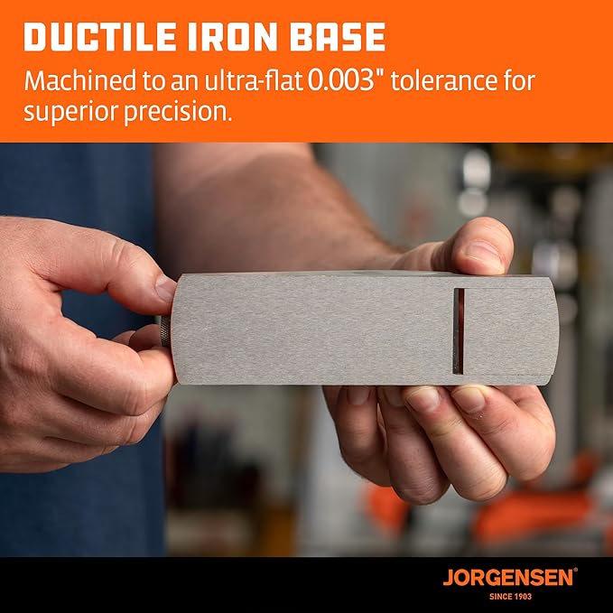 JORGENSEN NO.60-1/2 6-1/4" Wood Planer, Hand Planer for Woodworking, Low Angle Block Plane, Small Hand Plane for Trimming, Wood Planing, Craft - Professional Ductile Iron Body, Adjustable Mouth